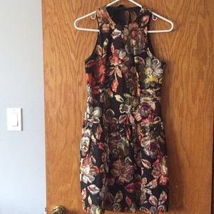 High neck floral dress